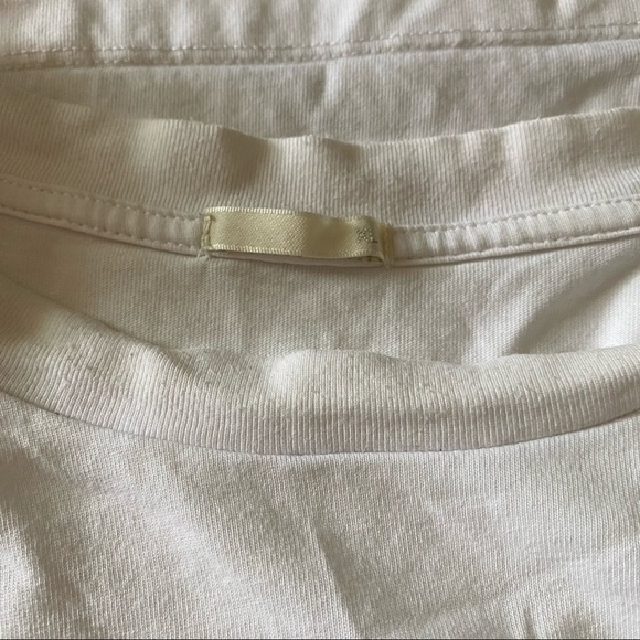 GU Japan sz M Layer Tee White Printed Top Tie Back - Picture 6 of 9